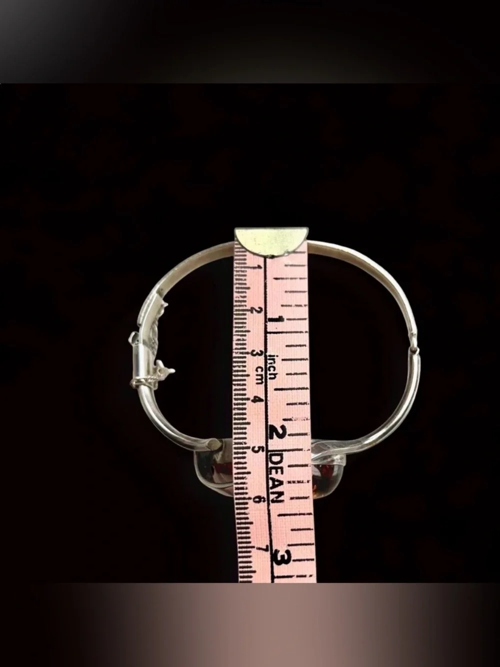 Oversized Baltic Amber & Sterling Silver Modernist Cuff Bracelet (Vtg) - Picture 9 of 15